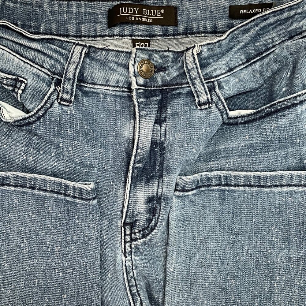 Judy Blue Women's Relaxed Fit Speckled Blue Jeans Size 5/27 Mid-Rise Denim Stret
